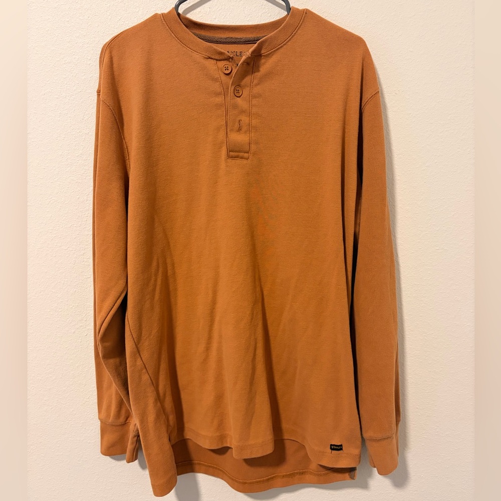 Stanley Mens size Large Long Sleeve Heavy Duty Henley Shirt